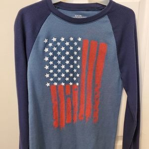 American Flag Long sleeve Uneck